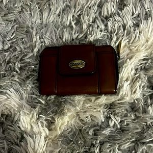 Fossil leather small wallet used good condition ,